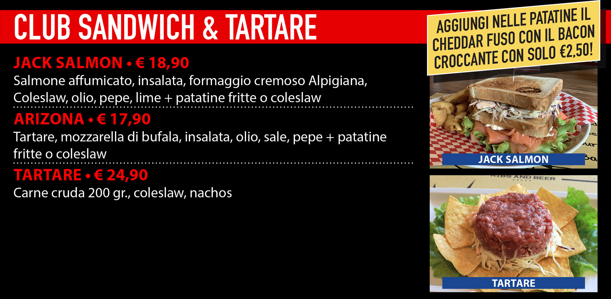 Menù Club Sandwich & Tartare
